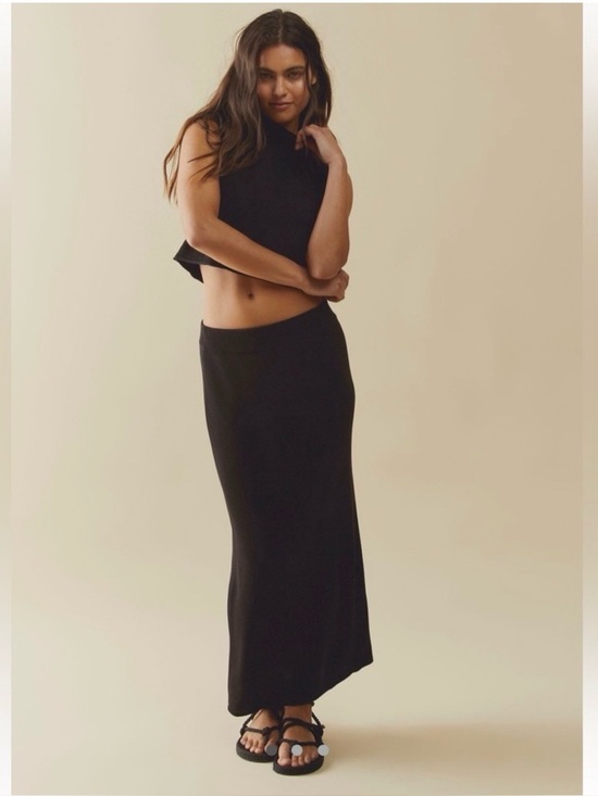 Free People Dresses & Skirts - Free People Beach Knit Mock Neck Skirt Set